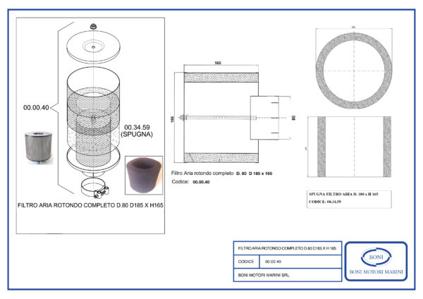 Filtro aria rotondo completo
