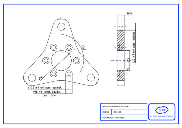 Flangia a Stella per Giunto Giubo Contraggio 186