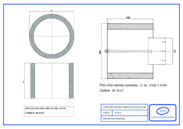 Filtro aria rotondo completo