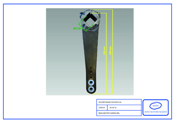 Leva per timone con asse Ø: 40