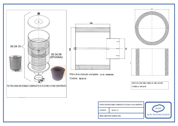 Filtro aria rotondo completo