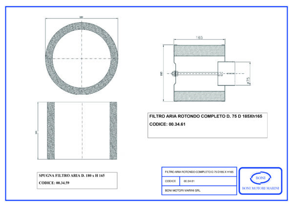 Filtro aria rotondo completo