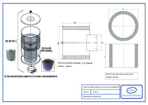 Filtro aria rotondo completo