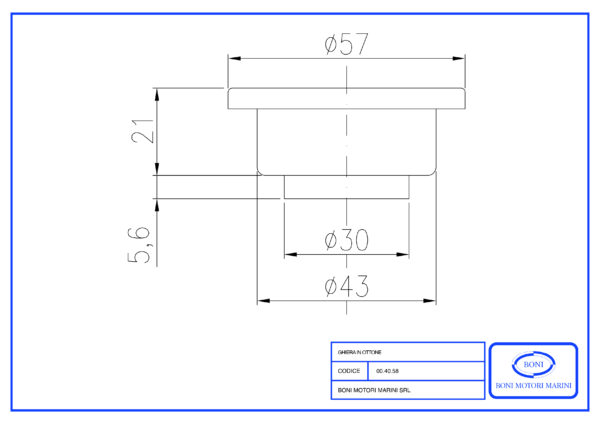 Tappo scambiatore acqua con ghiera in ottone e tubo