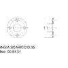 Flangia scarico Inox 4 fori