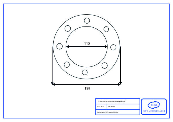 Flangia scarico in ferro 8 fori