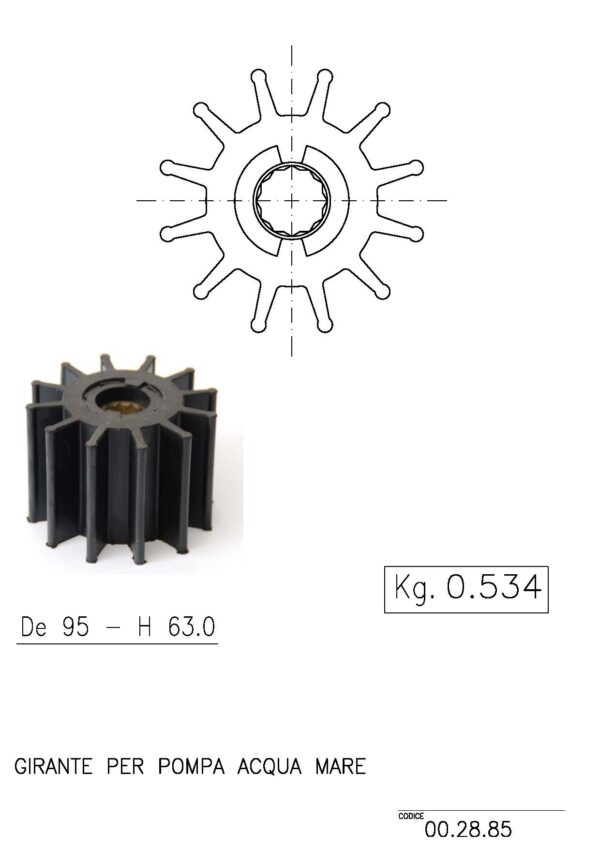 Girante pompa acqua mare