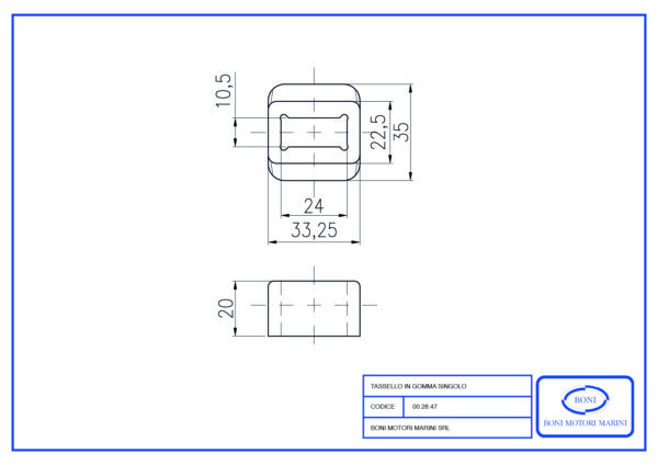 Tassello in gomma singolo
