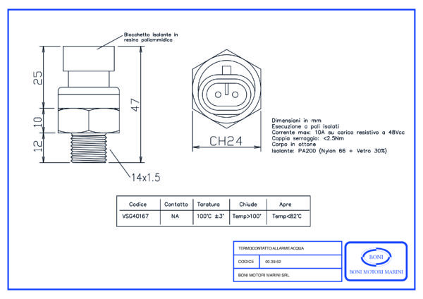 Termocontatto Allarme Acqua